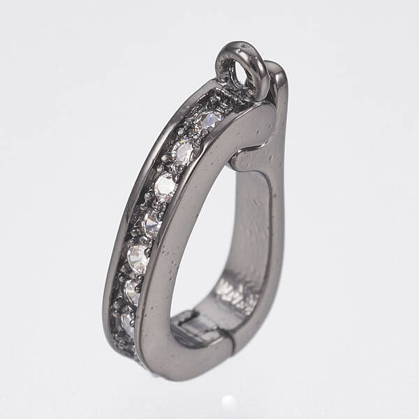 Brass Micro Pave Cubic Zirconia Fold Over Clasps