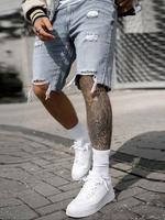 Men's Regular Fit Solid Color Ripped Jeans, Casual Comfy Denim Shorts for Summer, Fashion Men's Bottoms for Daily Wear, Jeans...