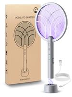 Smart Rechargeable Fly Swatter Racket, Mosiller 1800mAh Smart Powerful Bug Zapper Indoor & Outdoor with USB Rechargeable Base...