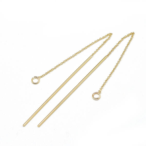 Brass Chain Stud Earring Findings