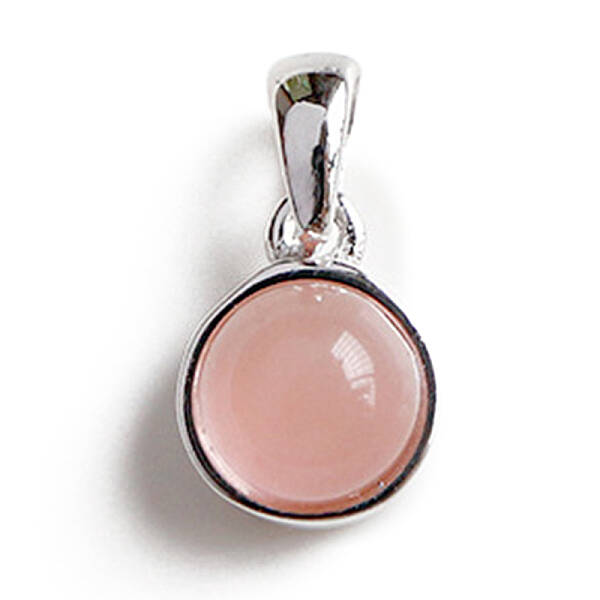 Rhodium Plated 925 Sterling Silver Pave Cherry Quartz Glass Half Round Charms