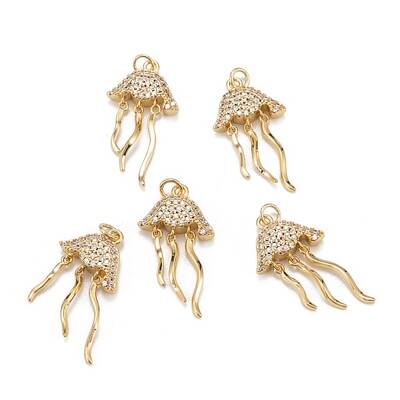 Brass Micro Pave Clear Cubic Zirconia Pendants