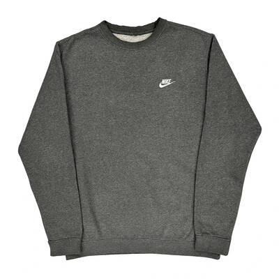 Nike Sweatshirt - Large Grey Cotton Blend