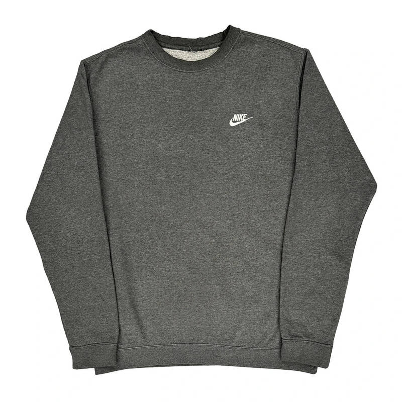 Nike Sweatshirt - Large Grey Cotton Blend