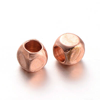 Cube Brass Spacer Beads