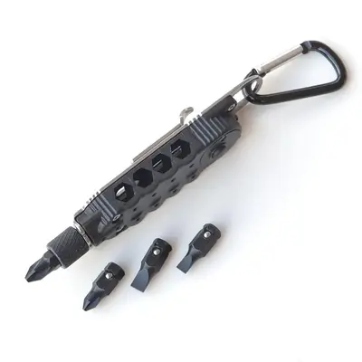 6 In 1 Portable Screwdriver Tool Set with D-type Hook, Multifunctional Tool Kit with LED Light & Bottle Opener, Multitool wit...