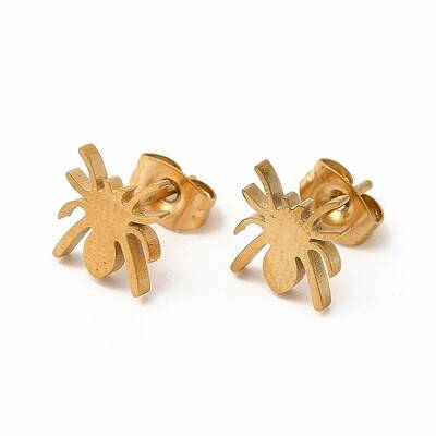 Halloween Spider 304 Stainless Steel Stud Earrings for Women