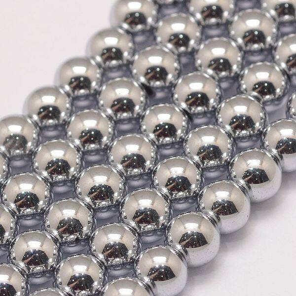 Grade AA Magnetic Synthetic Hematite Bead Strands