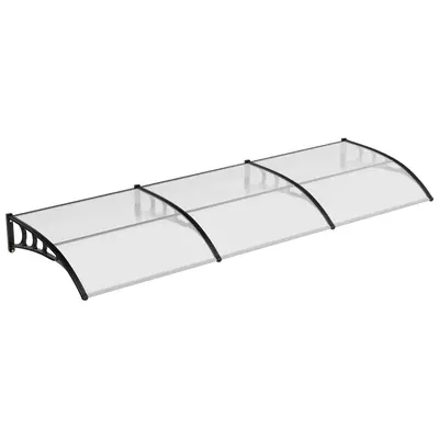 Garvee 40 X 120 Heavy-Duty Outdoor Door Awning Canopy - Clear Polycarbonate Cover, UV/Rain/Snow/Sun Protection, Plastic S...