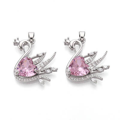 Brass Micro Pave Cubic Zirconia Pendants