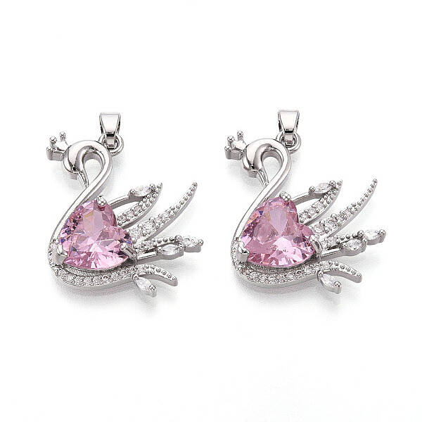 Brass Micro Pave Cubic Zirconia Pendants