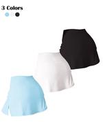 Women's Solid Color High Waist Gym Shorts, Casual Comfy Breathable Skort for Golf Tennis, Ladies Sportswear for All Seasons, ...