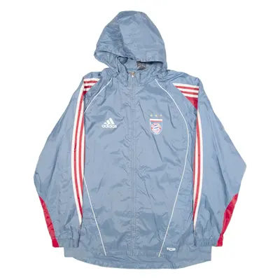 ADIDAS Mesh Lined FC Bayern Munchen Mens Jacket Grey Nylon Hooded S
