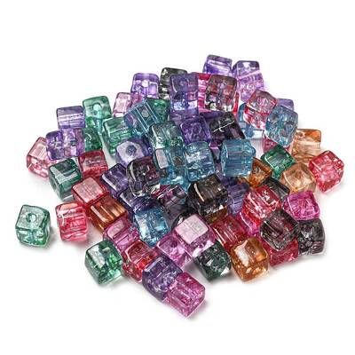 500Pcs Transparent Crackle Glass Beads