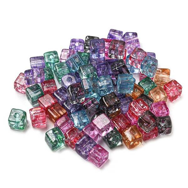 500Pcs Transparent Crackle Glass Beads