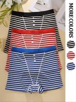 Women's Striped Print Boyshorts, Soft Comfy Breathable Panty for Daily Wear, Underwear for All Seasons