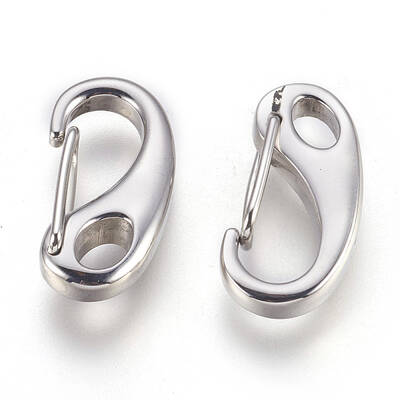 Non-Tarnish 304 Stainless Steel Push Gate Snap Keychain Clasp Findings