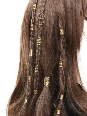 85pcs Colorful Hollow Out Design Hair Ring for Braid Hair Ring for Women and Girls, Gifts for Her, Metal Dreadlock Hair Deco...