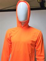 Hi Vis Long Sleeve Safety Shirt With Hoodie, Quick Dry Polyester Birdeye mesh / Ultra lightweight hoodie shirt Reflective Thi...