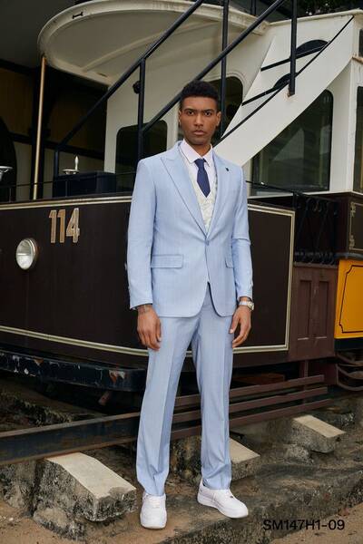 Stacy Adams Men's 3-Piece Pinstripe Hybrid Suit