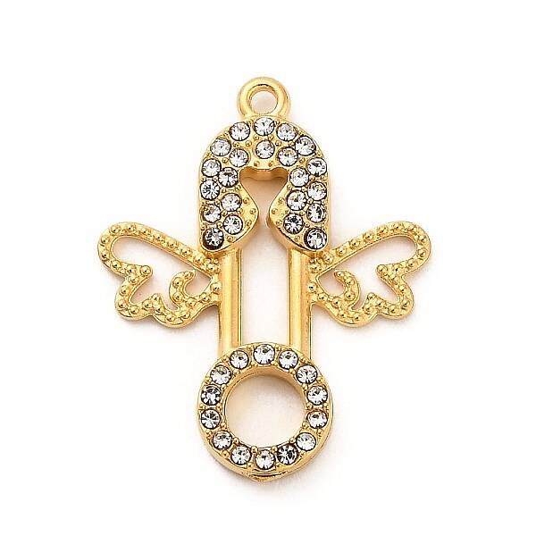 304 Stainless Steel Rhinestone Pendants