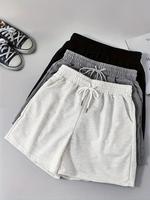 Women's Solid Drawstring Waist Sports Shorts, Casual Comfy Breathable Gym Shorts for Daily Outdoor Wear, Ladies Sportswear fo...