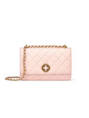 Smting Four-Leaf Clover Clasp quilted golden chain bag