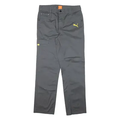 PUMA Womens Trousers Grey Regular Straight W30 L30