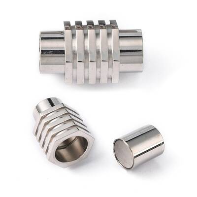 Tarnish Resistant Smooth 304 Stainless Steel Magnetic Clasps with Glue-in Ends