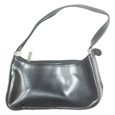 C&L Womens Handbag Black Leather