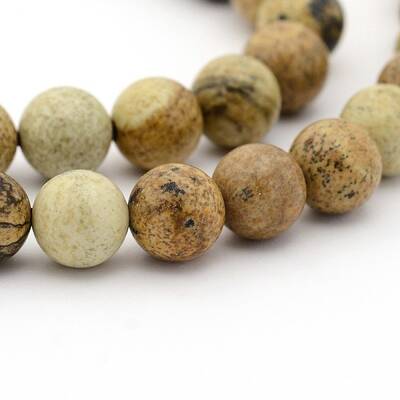 Natural Picture Jasper Round Bead Strands