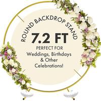 HOOPLE 7.2FT Metal Balloon Arch Stand Wedding Round Backdrop Stand for Shower Birthday Flowers Decoration Stable Durable Galv...