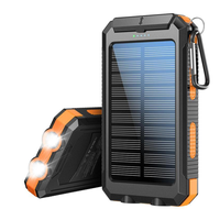 20000mAh Solar Portable Power Bank with Fast Charging Dual USB & Flashlight,Waterproof Shockproof Portable Outdoor Charging S...