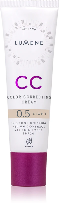 Lumene Color Correcting CC cream for even skin tone SPF 20 color 0.5 light 30 ml