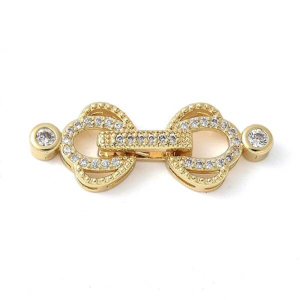 Brass Pave Clear Cubic Zirconia Fold Over Clasps