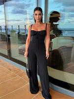 Women's Solid Color Jumpsuit, Casual Fashion Jumpsuit for Daily Wear, Ladies Clothes for Summer, Womenswear