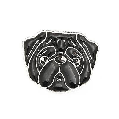 Dog Enamel Pin with Brass Butterfly Clutches