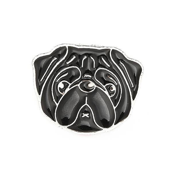 Dog Enamel Pin with Brass Butterfly Clutches