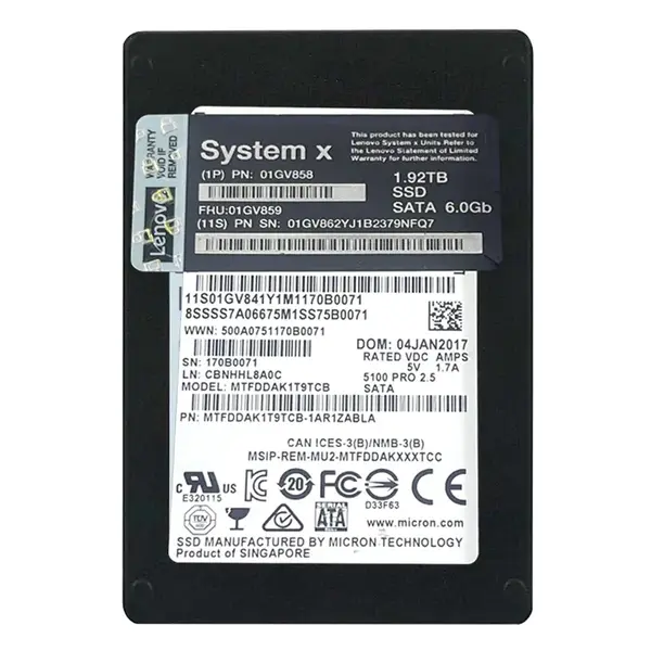 Lenovo 01GV858 | 1.92TB Triple-Level Cell SATA 6Gb/s Hot Swappable 2.5-Inch Solid State Drive for System x