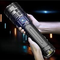 USB Rechargeable Flashlight, LED Light, Portable LED Light, 5 Modes Zoomable Tactical Flashlight, Outdoor High Performance Fl...