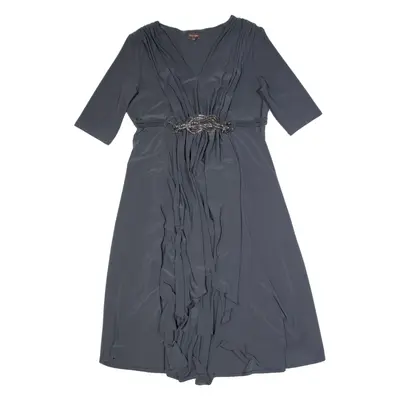 PHASE EIGHT Womens A-Line Dress Grey Short Sleeve Midi UK 16