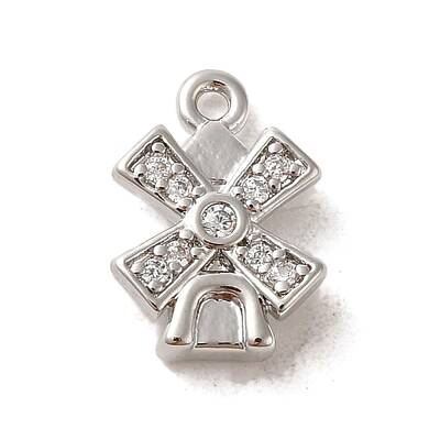 Brass Micro Pave Cubic Zirconia Charms