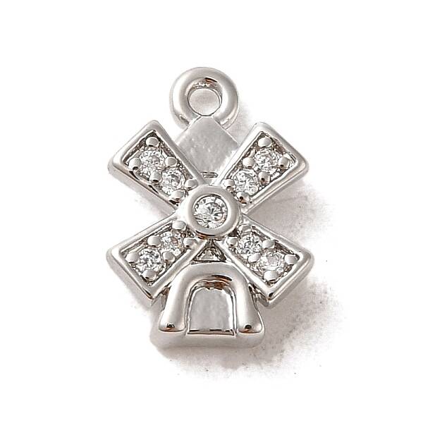 Brass Micro Pave Cubic Zirconia Charms