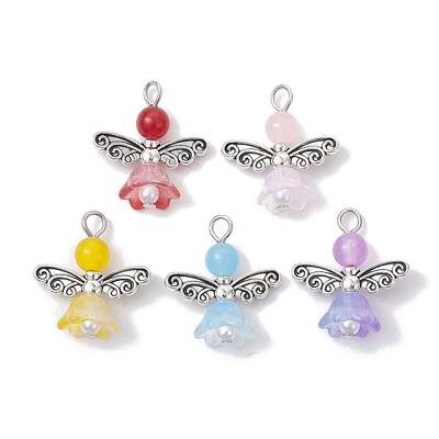 Natural Dyed Malaysia Jade & Glass Pendants