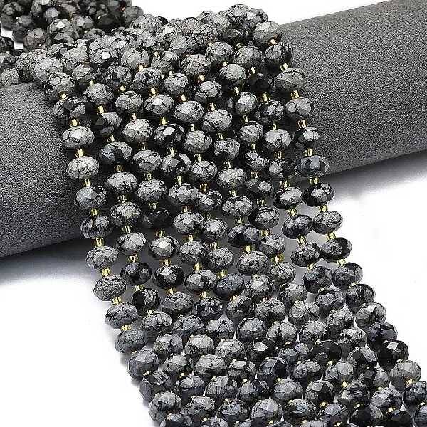 Natural Snowflake Obsidian  Beads Strands