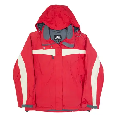HELLY HANSEN Womens Ski Jacket Red Hooded M