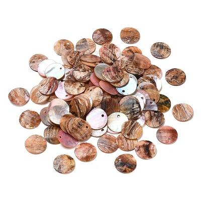 Spray Painted Natural Akoya Shell Charms