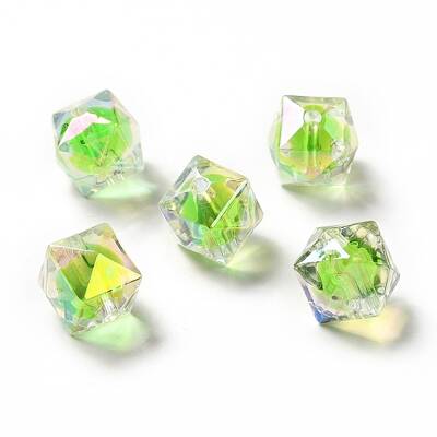 Two Tone UV Plating Rainbow Iridescent Acrylic Beads