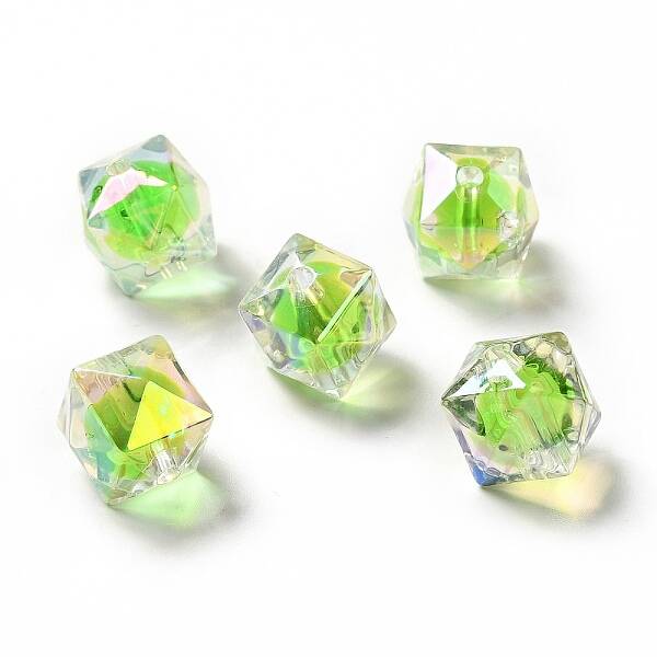 Two Tone UV Plating Rainbow Iridescent Acrylic Beads