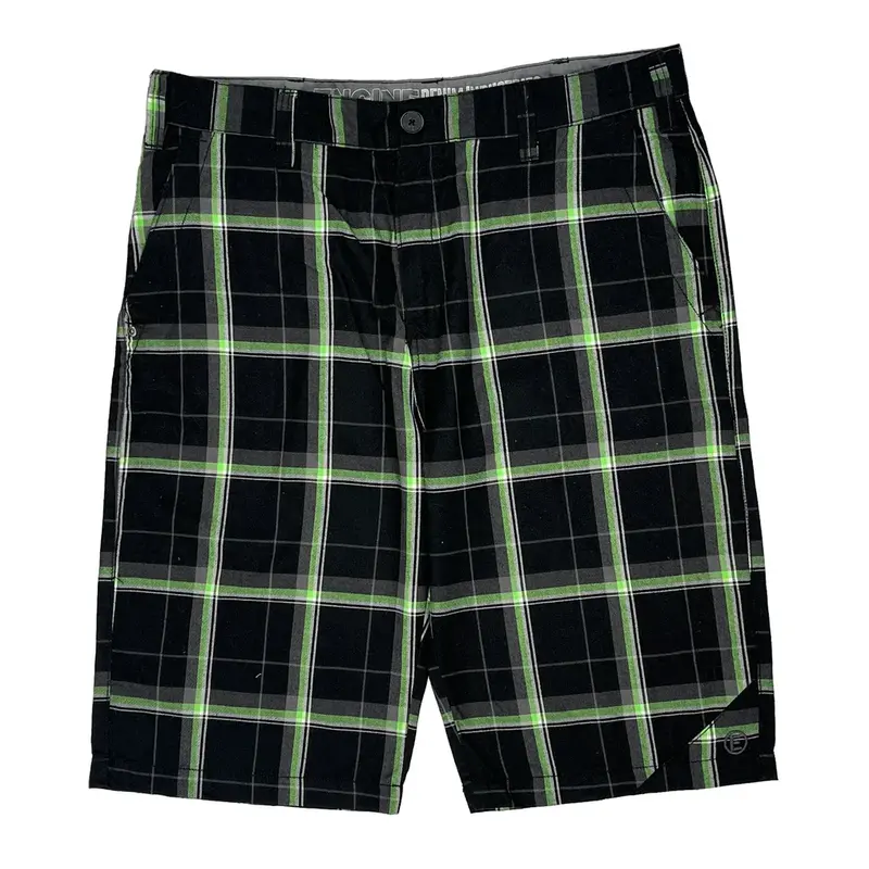 Dickies Checked Shorts - 36W 12L Black Cotton